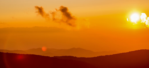 Image showing Nice sunset over mountains or north carolina