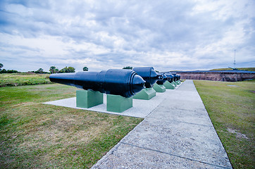 Image showing cannons of Fort Moultrie on Sullivan's Island in South Carolina 