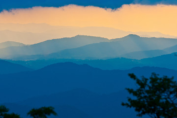 Image showing sunset on the Blue Ridge Parkway in North Carolina