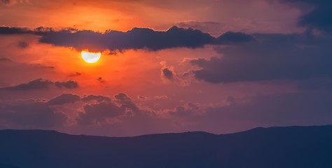 Image showing nice sunset over mountains