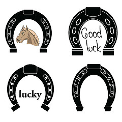 Image showing horseshoe silhouettes