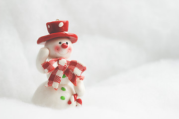 Image showing Cheerful snowman