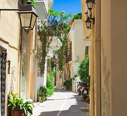 Image showing Streets in the old part of the city Retno, Crete, Greece.