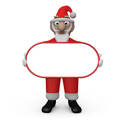 Image showing Santa Holding An Empty Sign