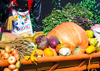 Image showing Harvest vegetables sold at the fair