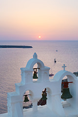 Image showing Bell tower in Oia, Santorini island, Greece.