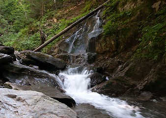Image showing Waterfall and river in forest