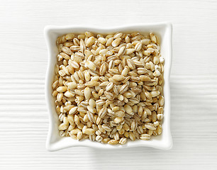 Image showing bowl of pearl barley grains