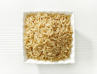 Image showing bowl of brown rice grains