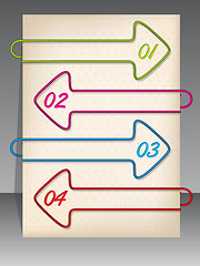 Image showing Arrow shaped binding clip infographic design