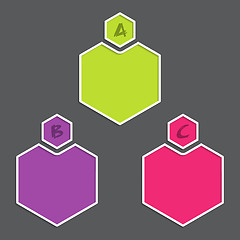 Image showing Simple infograhic with color hexagons