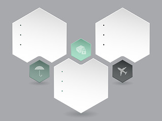 Image showing Abstract hexagon infographic design