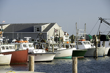 Image showing fishing boats in bay harbor marina Montauk New York USA the Hamp