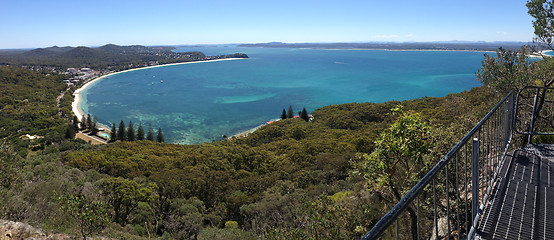Image showing Shoal Bay scenic views from Mt Tomaree, Australia