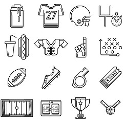 Image showing Contour vector icons for American football