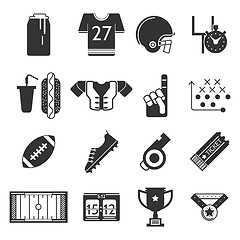 Image showing Black icons vector collection for American football