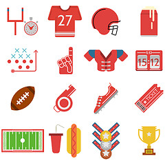 Image showing Colored vector icons for American football