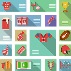 Image showing American football flat vector icons
