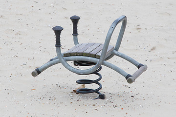 Image showing Childrens toy on a beach