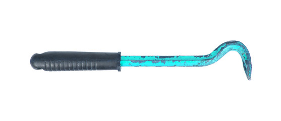 Image showing Old blue crowbar