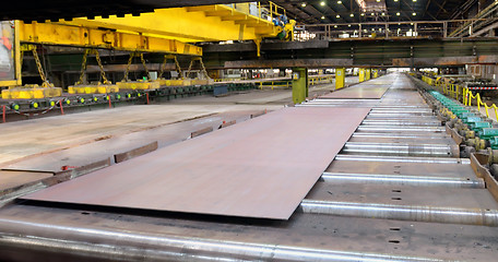 Image showing production sheets of steel