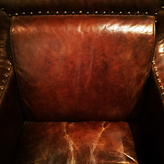 Image showing Brown leather armchair