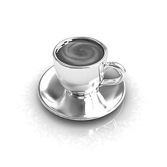 Image showing Coffee cup on saucer