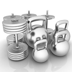 Image showing Metall weights and dumbbells 