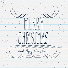 Image showing Hand drawn Merry Christmas sketch