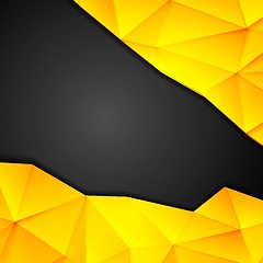 Image showing Tech geometry yellow and black background