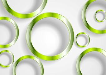 Image showing Green shiny circles on white background