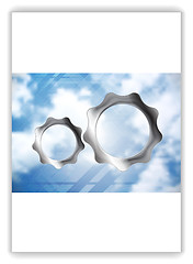 Image showing Abstract tech flyer template. Vector brochure