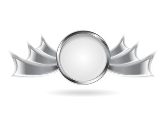 Image showing Metallic silver logo element