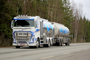 Image showing Volvo FH Tank Truck Transports Valio Milk