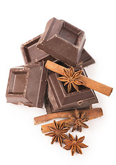 Image showing Broken milk chocolate bar