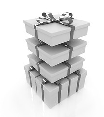 Image showing Gifts with ribbon on a white background