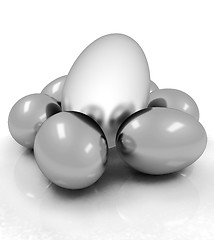 Image showing Big egg and gold eggs