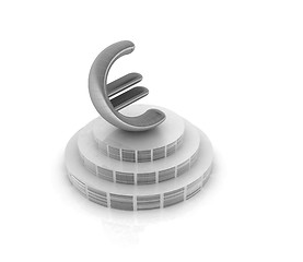 Image showing icon euro sign on podium