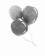 Image showing Color glossy balloons isolated on white 