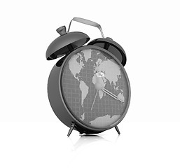 Image showing Clock of world map