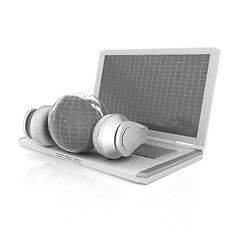 Image showing Headphone and Laptop 