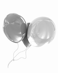 Image showing Color glossy balloons isolated on white 