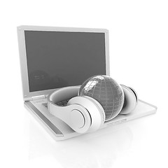 Image showing Headphone and Laptop 