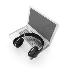 Image showing Headphone and Laptop 