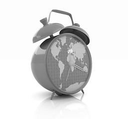Image showing Clock of world map