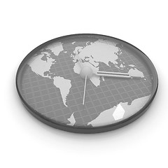 Image showing Clock of world map 