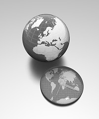 Image showing Clock of world map and earth