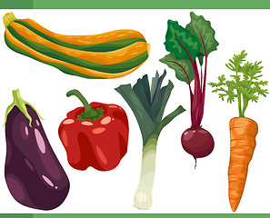 Image showing vegetables cartoon set illustration