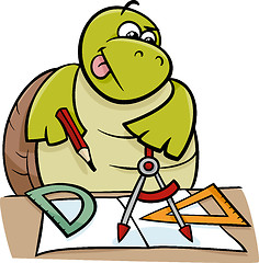 Image showing turtle with calipers cartoon illustration