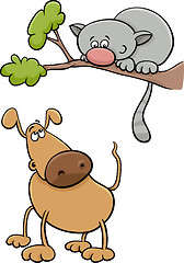 Image showing dog and cat cartoon illustration